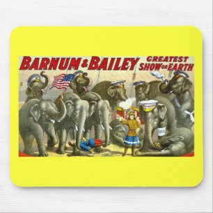 Mousepad Barnum & Bailey - elefantes - anúncio do vintage