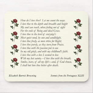 Mousepad Barrett Browning - Sonnets dos portugueses 43