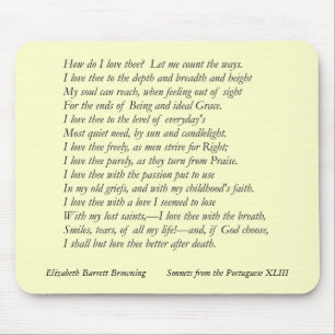 Mousepad Barrett Browning - Sonnets dos portugueses #43
