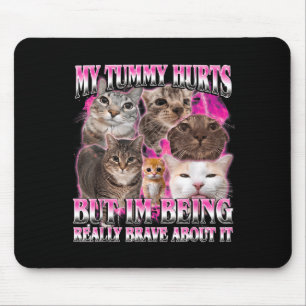 Mousepad Barriga dói meme de gato idiota e engraçado com cé