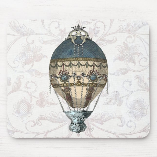 Mousepad Barroco Balão Azul e Creme (Frente)