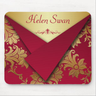 Mousepad Barroco Vermelho e Dourado