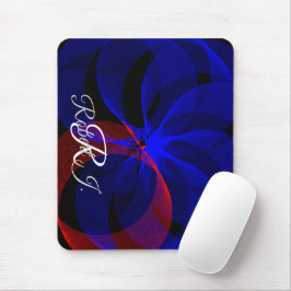 Mousepad Base de Mouse Geométrica com Acento Azul Rotativo