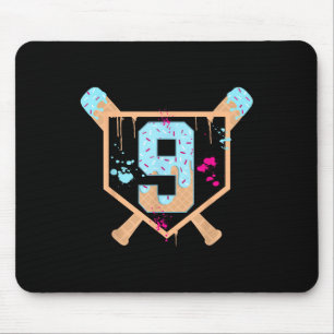 Mousepad Baseball com 9 anos de Sorvete Derrubado 9.º anive