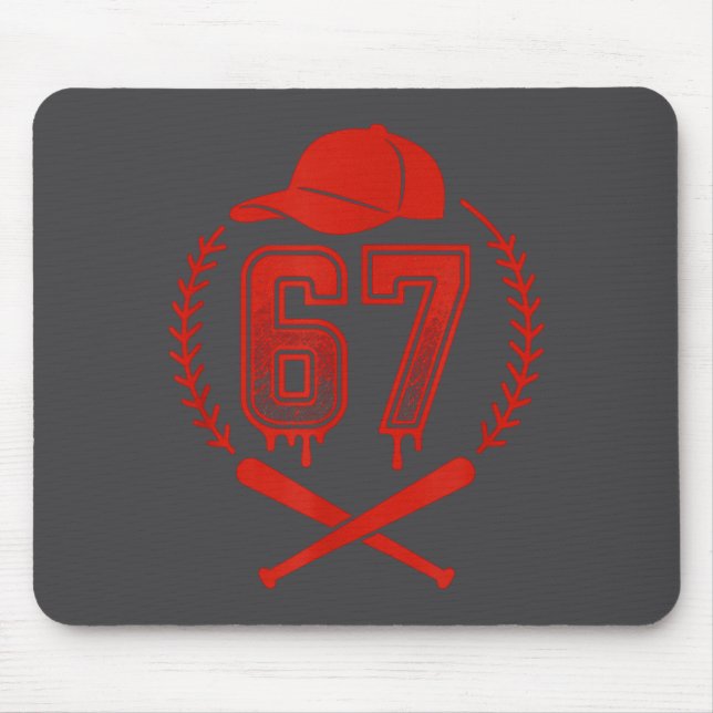 Mousepad Baseball Drip Number 67 Player Or 67th Birthday  (Frente)