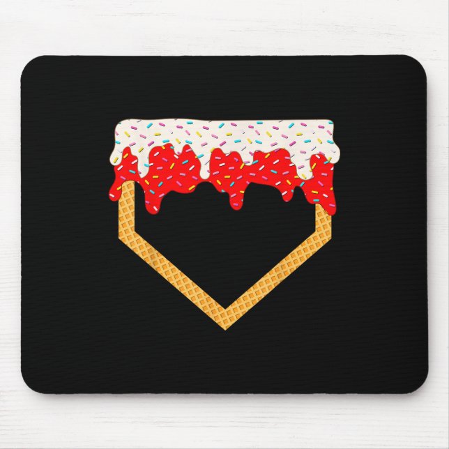 Mousepad Baseball Driys Home Plate Sorvete Sprinkles (Frente)