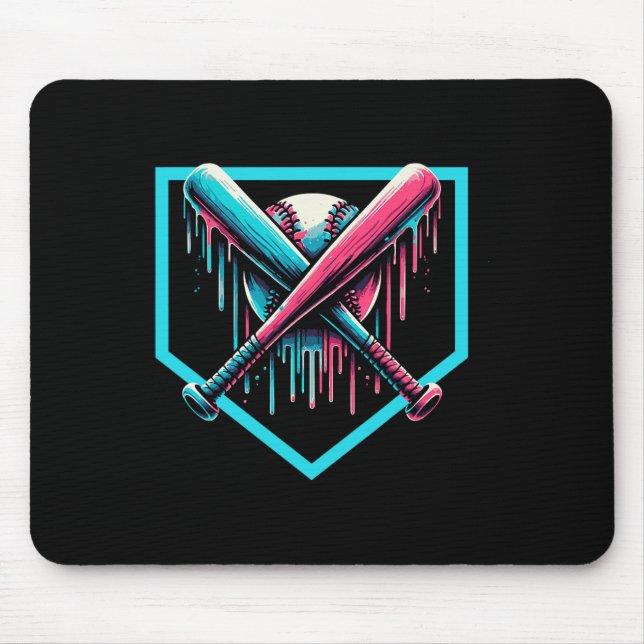 Mousepad Baseball Home Plate Drivers Boys Baseball Bat (Frente)