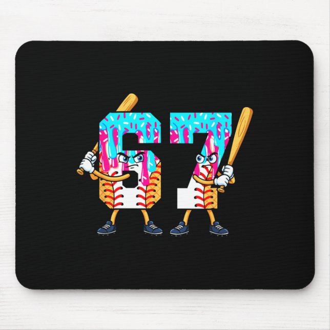 Mousepad Baseball Ice Cream 67 Six Seven Cool Player 6 7 Dr (Frente)