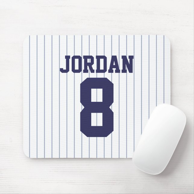 Mousepad Baseball Jersey com nome e número personalizados (Com mouse)