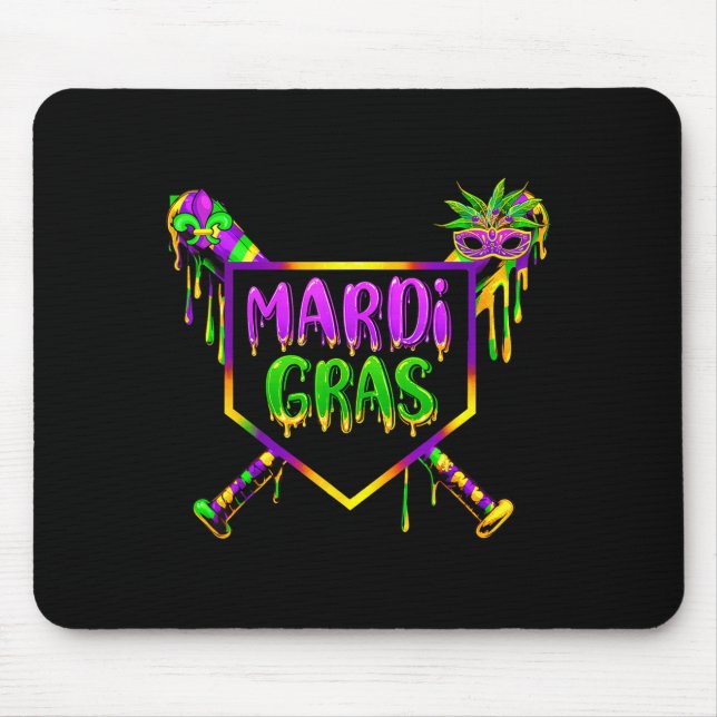 Mousepad Baseball Mardi Gras Carnival Party Mask Ice Cream  (Frente)