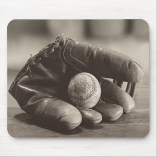 Mousepad Baseball Nostalgia - Mitt e Baseball