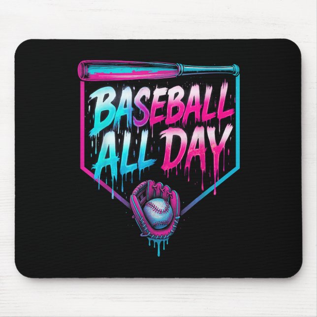Mousepad Baseball o Sorvete do dia inteiro trazendo basebal (Frente)