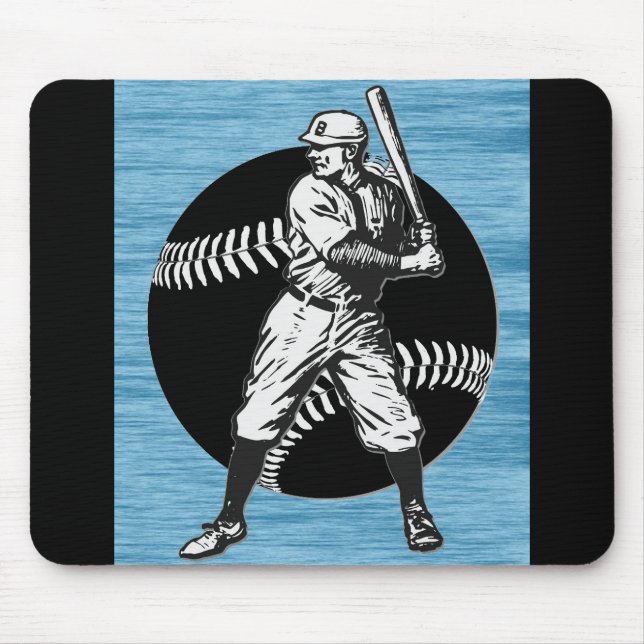 Mousepad Baseball:Placa do mouse Vintage (Frente)