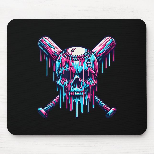 Mousepad Baseball Skull Drill Baseball Driball Driball Ice  (Frente)
