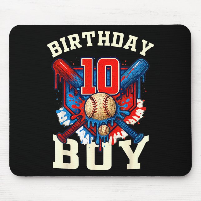 Mousepad Baseball Splash Drip 10th Birthday Srts Lover Boy  (Frente)