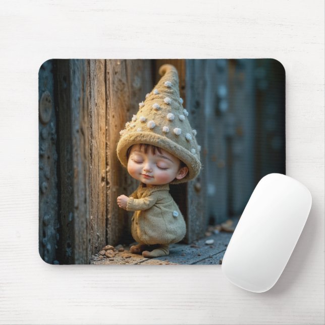 Mousepad Bashful Munchkin Standing By a Door (Com mouse)