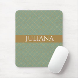 Mousepad Basil Verde Dourado Quadri-fólio Personalizado 