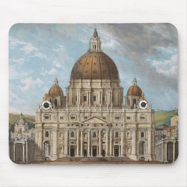 Mousepad Basilica de Peter, rua, na Cidade do Vaticano (Frente)
