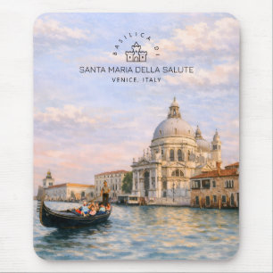 Mousepad Basílica de Veneza Salute Aquarela Cúpulas Icônica