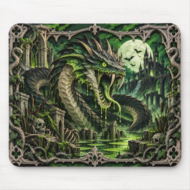 Mousepad Basilisco, Monstro de Corte de Papel (Frente)