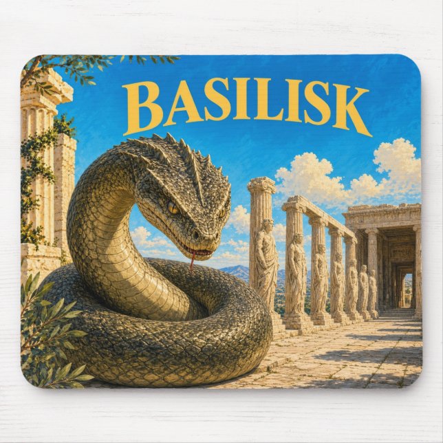 Mousepad Basilisco, Monstro de Fantasia Gótica (Frente)