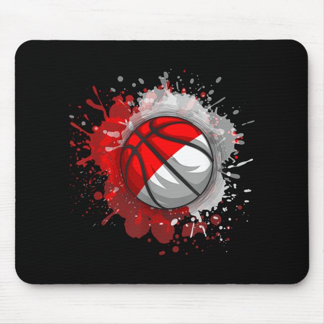 Mousepad Basquete Com Bandeira Da Indonésia (Frente)