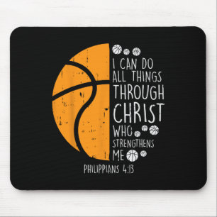 Mousepad Basquete Eu Posso Fazer Coisas Bíblia Verso Deus J