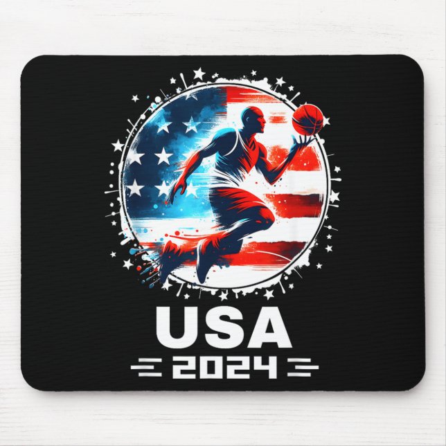 Mousepad Basquete EUA Bisonrel Voador 2024 Equipe Basquete  (Frente)