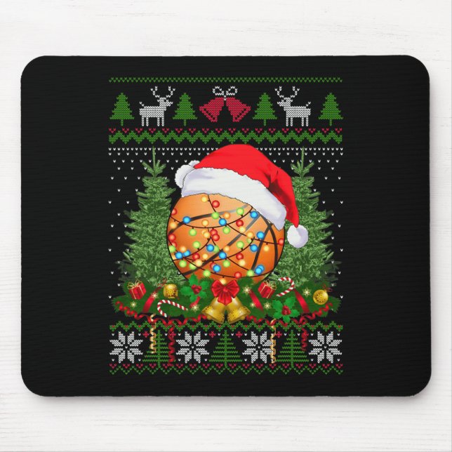 Mousepad Basquete Natal Ugly Family Oferece Amor Esporte (Frente)