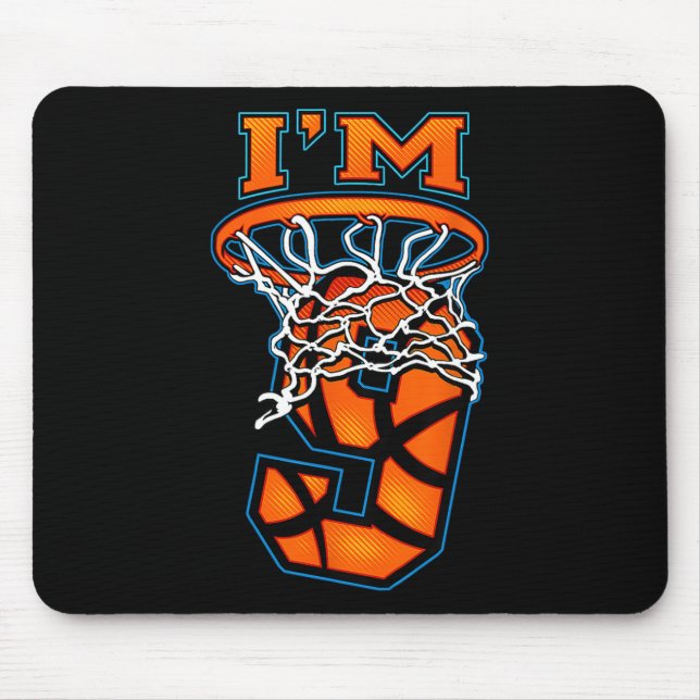 Mousepad Basquete, sou 9 Garotinha 9º Aniversário (Frente)