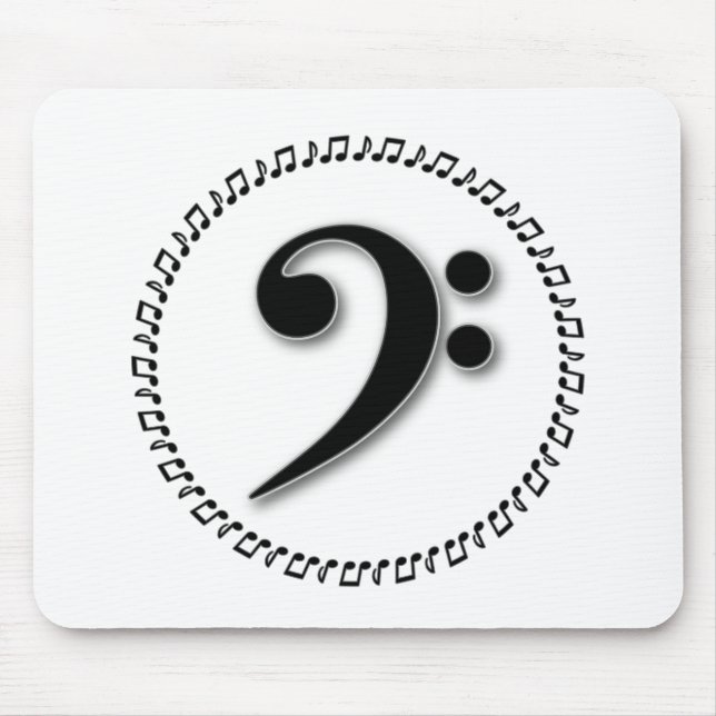 Mousepad Bass Clef Music Note Design (Frente)