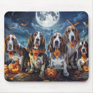 Mousepad Basset Hound Halloween Spooky