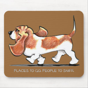 Mousepad Basset Hound ocupado
