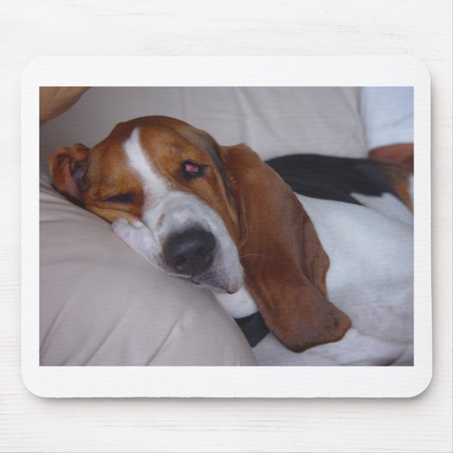 Mousepad Basset Hound sonolento (Frente)