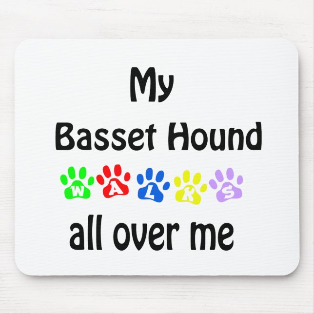 Mousepad Basset Hound Walks Design (Frente)