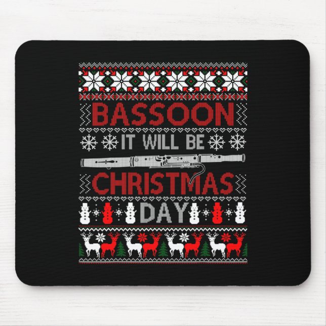 Mousepad Bassoon Será Dia De Natal Dando Xmas Feios (Frente)