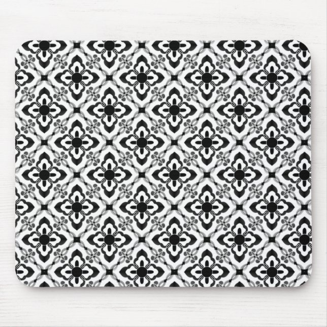 Mousepad Basta "Damask Mousepad", preto e branco (Frente)