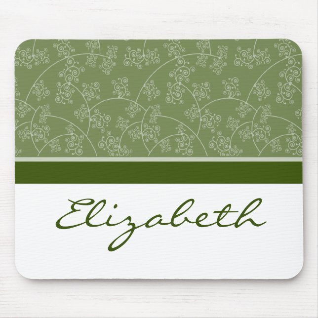Mousepad Basta o mouse verde Fern personalizado do designer (Frente)