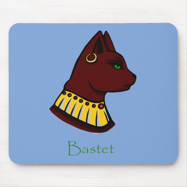 Mousepad Bastet - Deusa de Gato Egípcia Antiga (Frente)