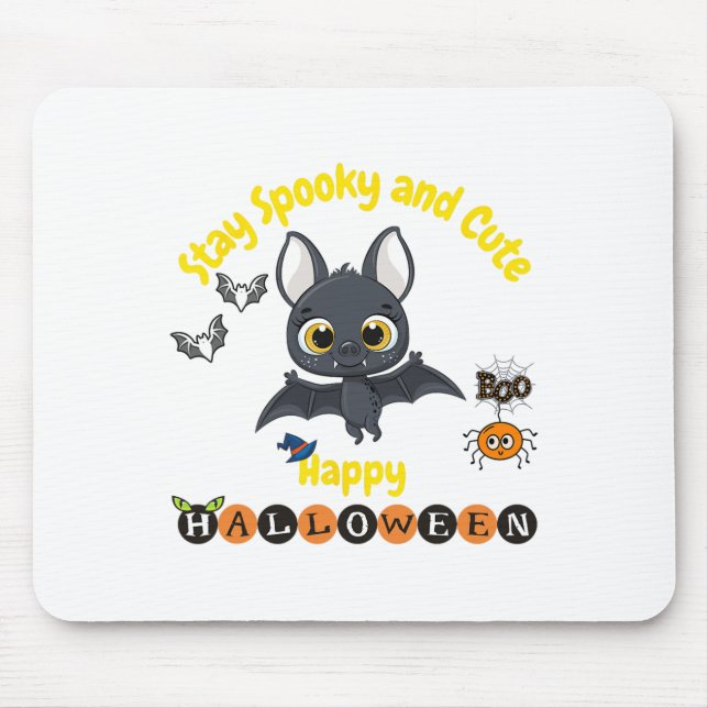 Mousepad Bat De Halloween Louco E Bonito (Frente)