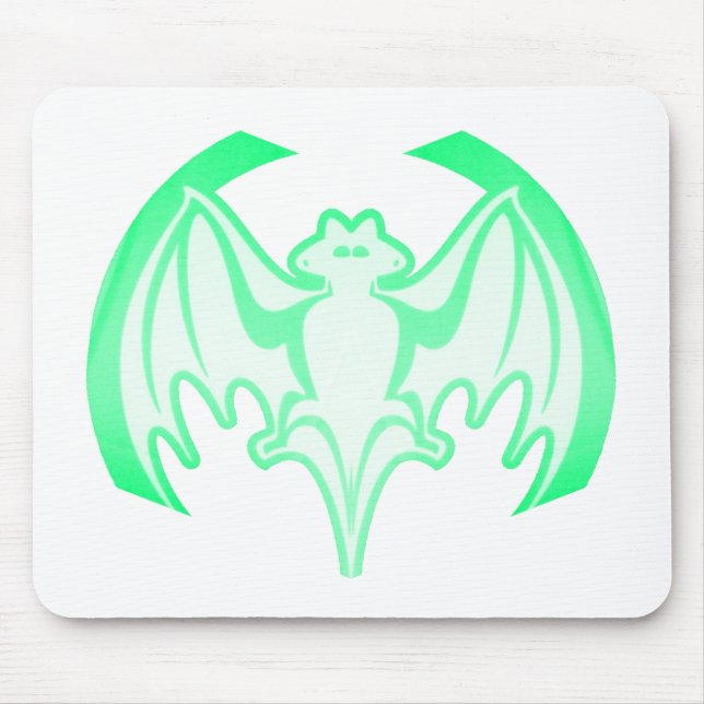 Mousepad Bat Green Inv The MUSEUM Zazzle Gifts (Frente)