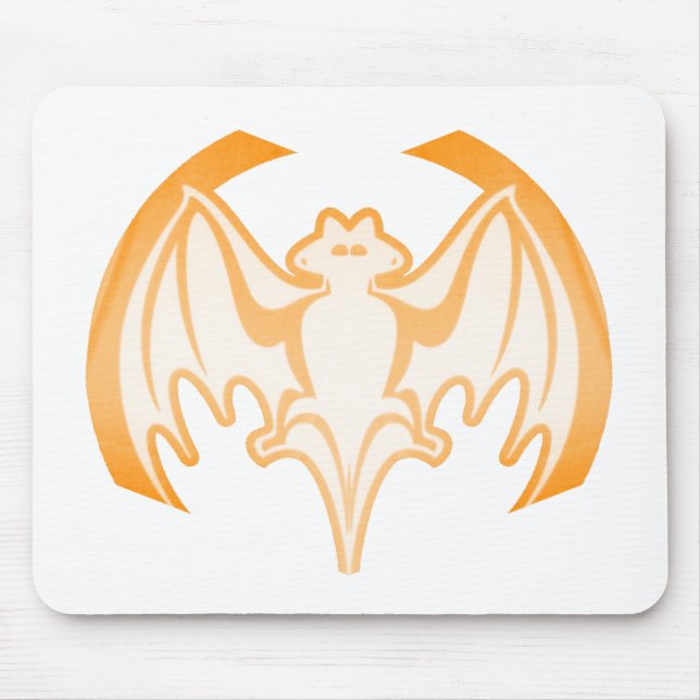 Mousepad Bat Orange Inv The MUSEUM Zazzle Gifts (Frente)