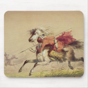 Mousepad Batalha de Blue Water Creek Por Alfred Jacob Mille