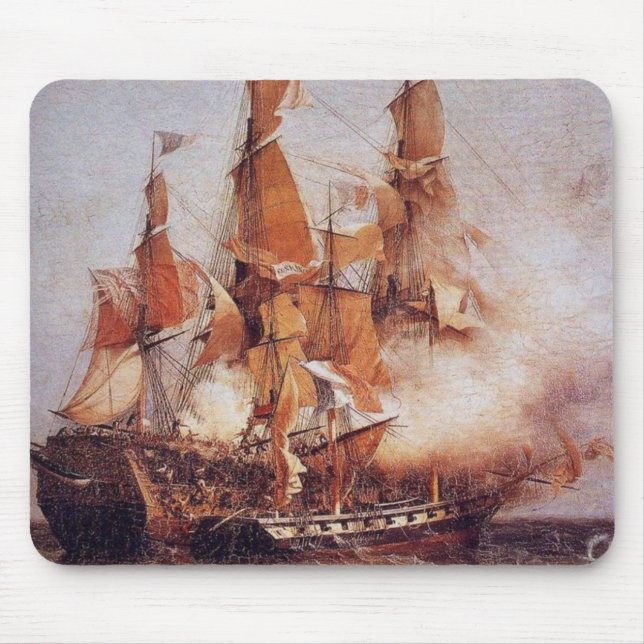Mousepad Batalha naval entre o Confiance e o HMS Kent (Frente)