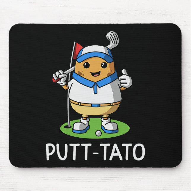 Mousepad Batata de Golfe Putt-tato Batata Divertida de Golf (Frente)