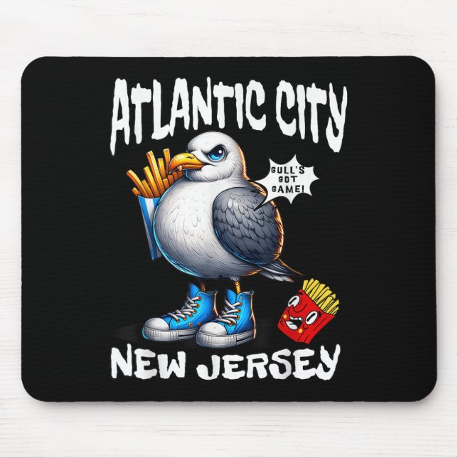 Mousepad Batata Frita de Gaivota de Atlantic City Nova Jers (Frente)