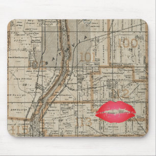 Mousepad Batavia Illinois Plat Map 1870 Fox River Valley