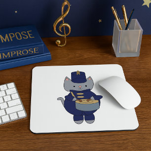 Mousepad Bateria da Banda Marcial Gato Cinza Azul Marinho D