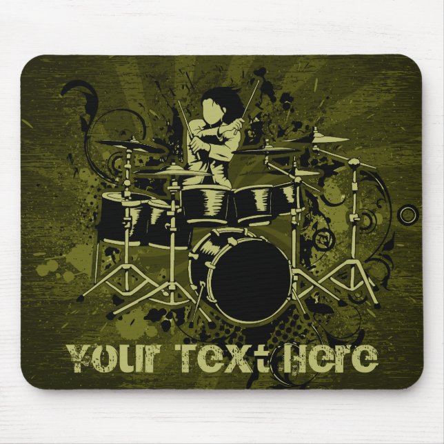 Mousepad Baterista abstrato do vintage (Frente)