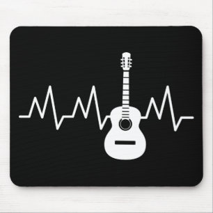 Mousepad batida acústica do coração da guitarra